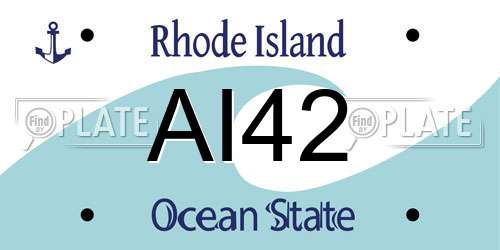 AI42 Rhode Island License Plate