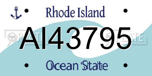 AI43795 Rhode Island License Plate