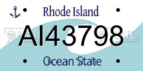 AI43798 Rhode Island License Plate