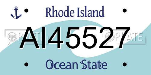 AI45527 Rhode Island License Plate