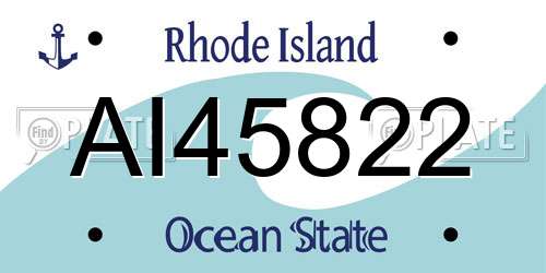 AI45822 Rhode Island License Plate