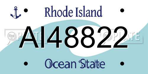 AI48822 Rhode Island License Plate