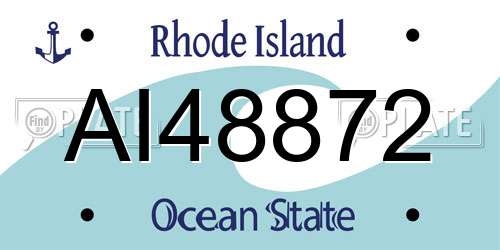 AI48872 Rhode Island License Plate