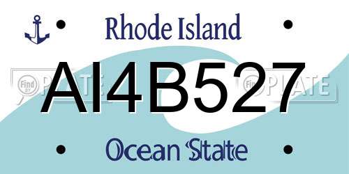 AI4B527 Rhode Island License Plate