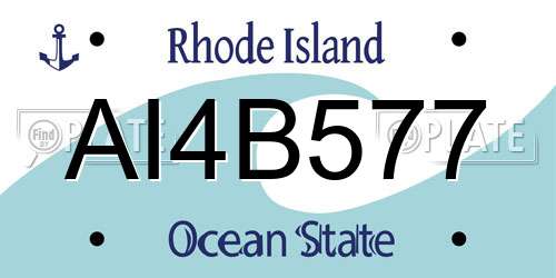 AI4B577 Rhode Island License Plate