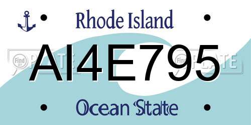 AI4E795 Rhode Island License Plate