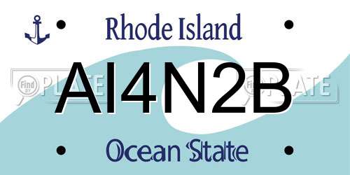 AI4N2B Rhode Island License Plate