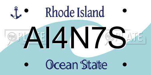 AI4N7S Rhode Island License Plate