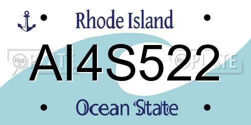 AI4S522 Rhode Island License Plate
