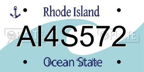 AI4S572 Rhode Island License Plate