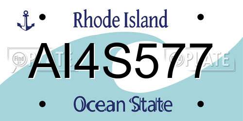AI4S577 Rhode Island License Plate