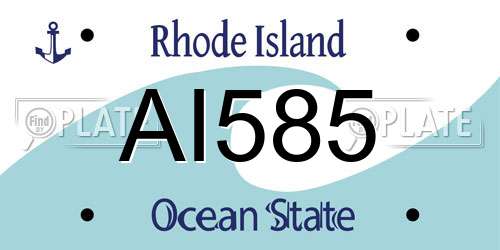 AI585 Rhode Island License Plate