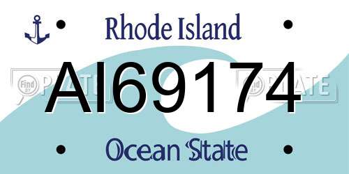 AI69174 Rhode Island License Plate