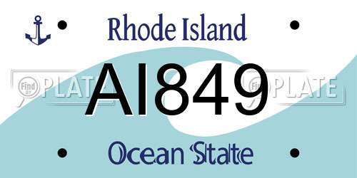 AI849 Rhode Island License Plate