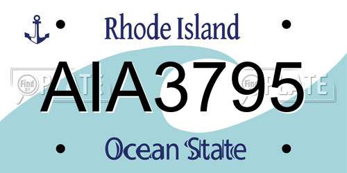 AIA3795 Rhode Island License Plate
