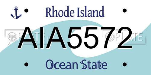 AIA5572 Rhode Island License Plate