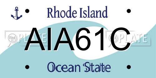 AIA61C Rhode Island License Plate