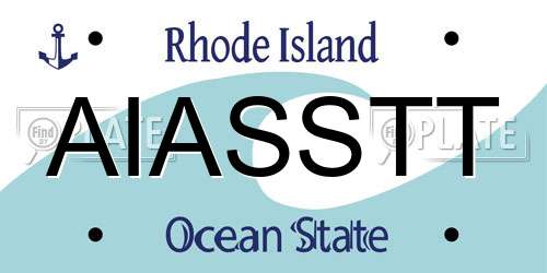 AIASSTT Rhode Island License Plate