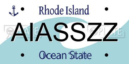 AIASSZZ Rhode Island License Plate