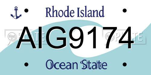 AIG9174 Rhode Island License Plate