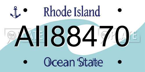 AII88470 Rhode Island License Plate