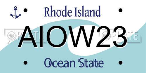 AIOW23 Rhode Island License Plate