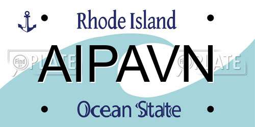 AIPAVN Rhode Island License Plate