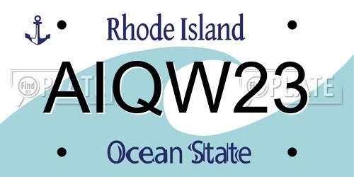 AIQW23 Rhode Island License Plate