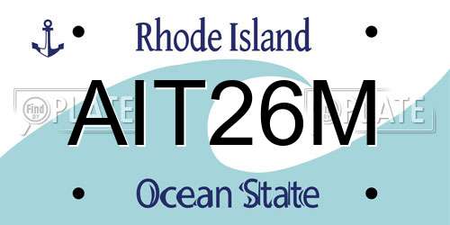 AIT26M Rhode Island License Plate