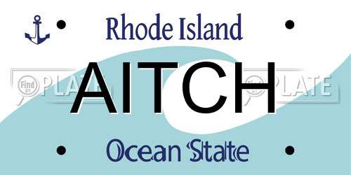 AITCH Rhode Island License Plate