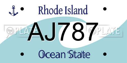 AJ787 Rhode Island License Plate