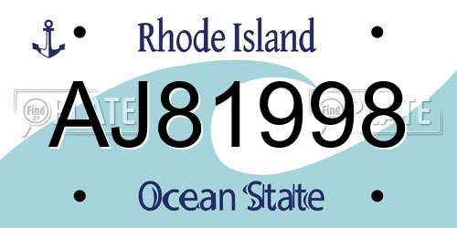 AJ81998 Rhode Island License Plate