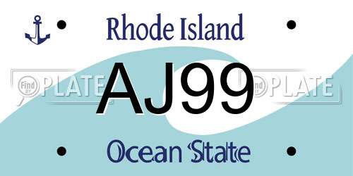 AJ99 Rhode Island License Plate