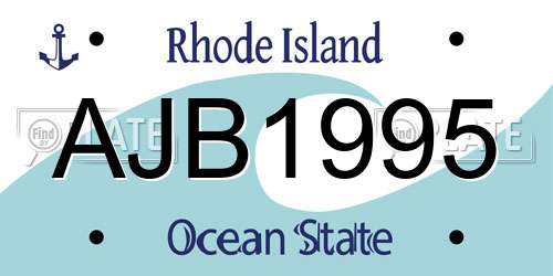 AJB1995 Rhode Island License Plate