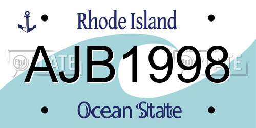 AJB1998 Rhode Island License Plate