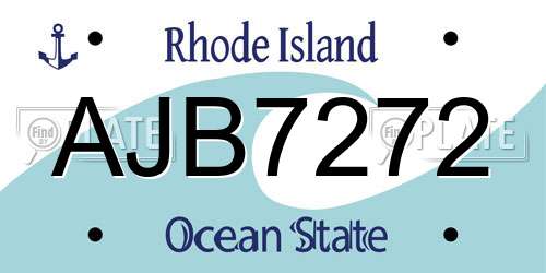 AJB7272 Rhode Island License Plate