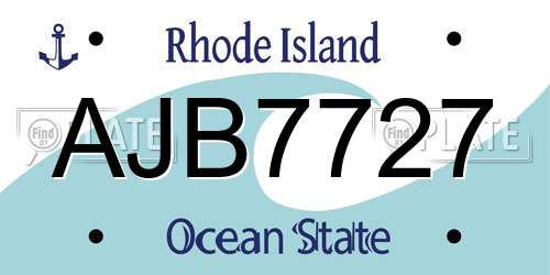 AJB7727 Rhode Island License Plate