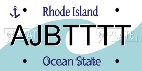 AJBTTTT Rhode Island License Plate