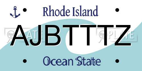 AJBTTTZ Rhode Island License Plate