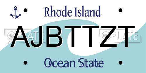 AJBTTZT Rhode Island License Plate