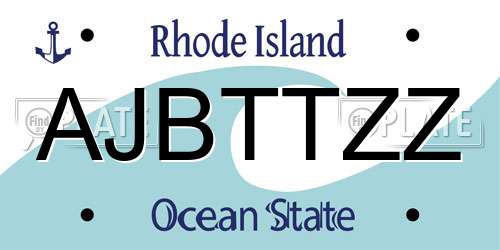 AJBTTZZ Rhode Island License Plate