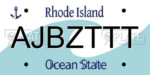 AJBZTTT Rhode Island License Plate