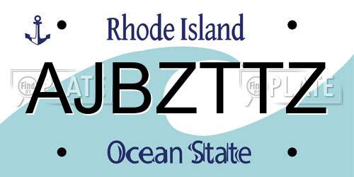 AJBZTTZ Rhode Island License Plate
