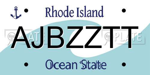 AJBZZTT Rhode Island License Plate