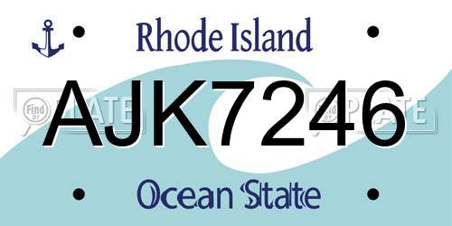 AJK7246 Rhode Island License Plate