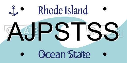 AJPSTSS Rhode Island License Plate