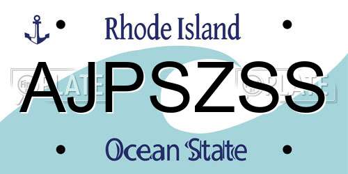 AJPSZSS Rhode Island License Plate