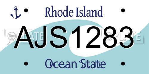 AJS1283 Rhode Island License Plate