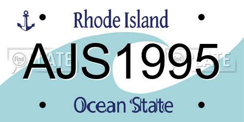 AJS1995 Rhode Island License Plate