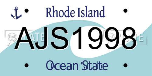 AJS1998 Rhode Island License Plate